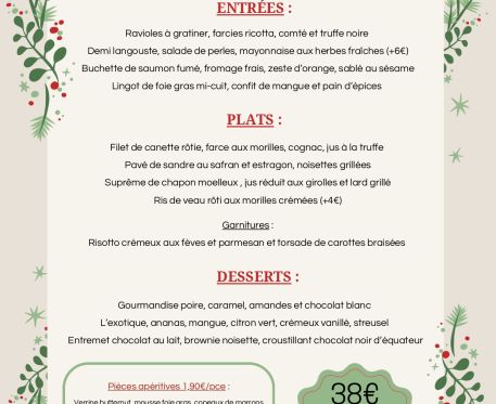 Menu de Fêtes 2024